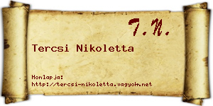 Tercsi Nikoletta névjegykártya