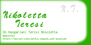 nikoletta tercsi business card